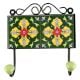 Forest Green Ceramic Floral Tile Hook